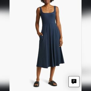 Beyond Yoga Featherweight Square Neck Midi Dress